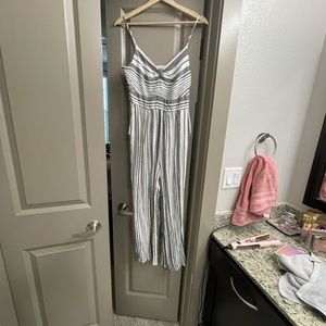 Navy blue and white jumpsuit, sz S